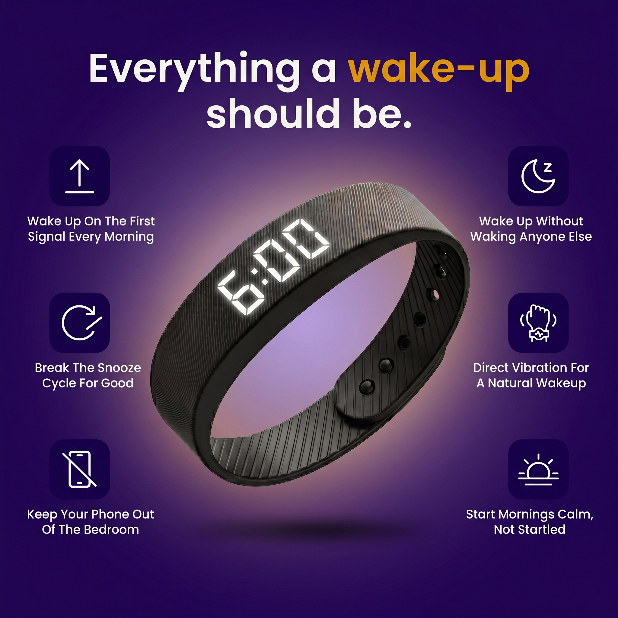 NoSnooze Band - Silent Vibration Alarm